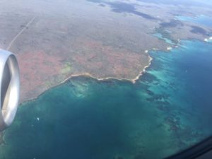 ガラパゴス諸島　上空写真
