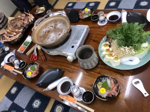 竹野浜　カニ料理
